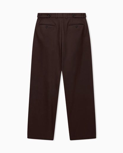 Pleated cotton trousers with a high waist and straight leg