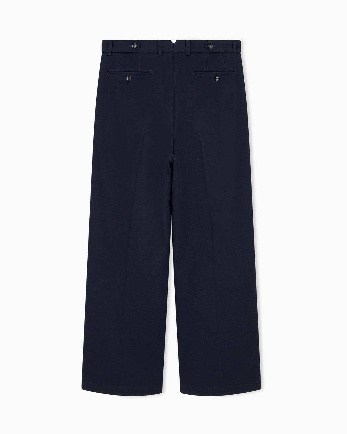 Pleated cotton trousers with a high waist and straight leg