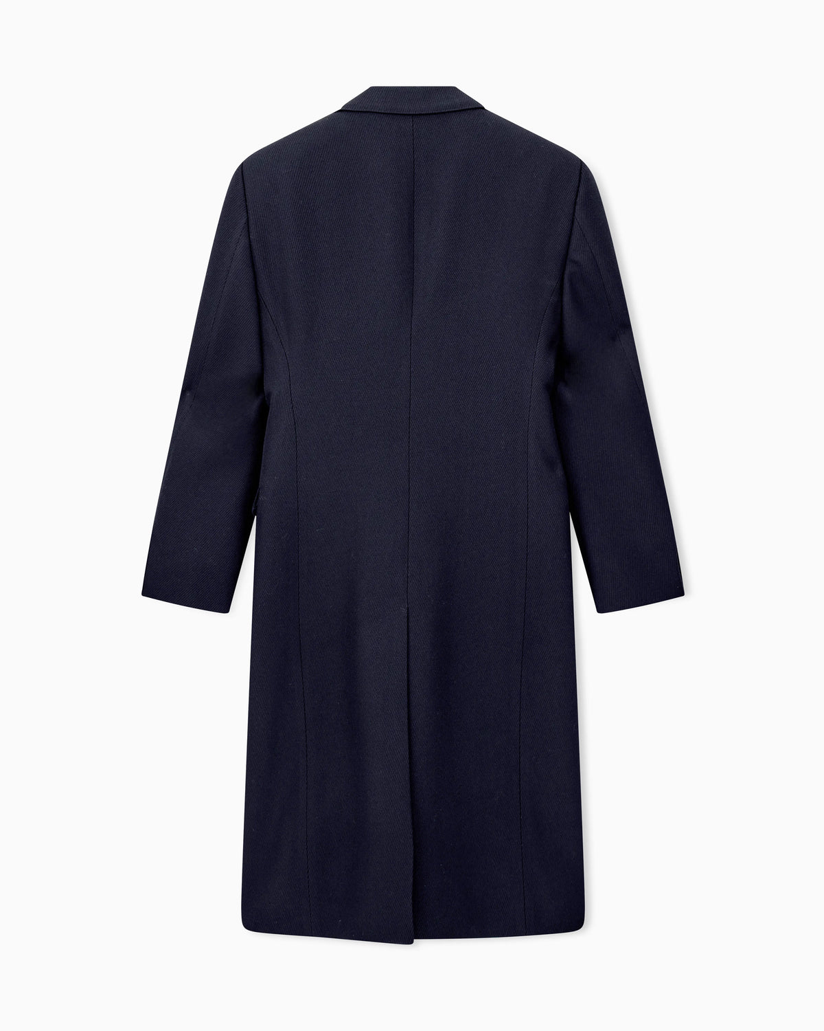 Single-breasted overcoat in virgin wool tricotine