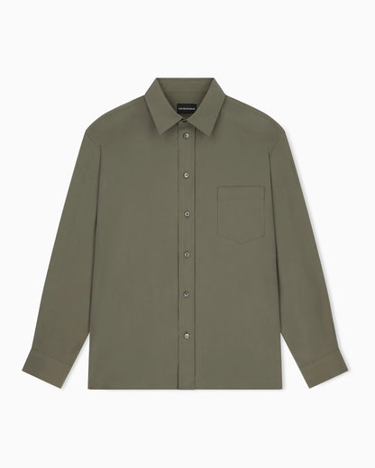 Viscose long-sleeve shirt with a chest pocket