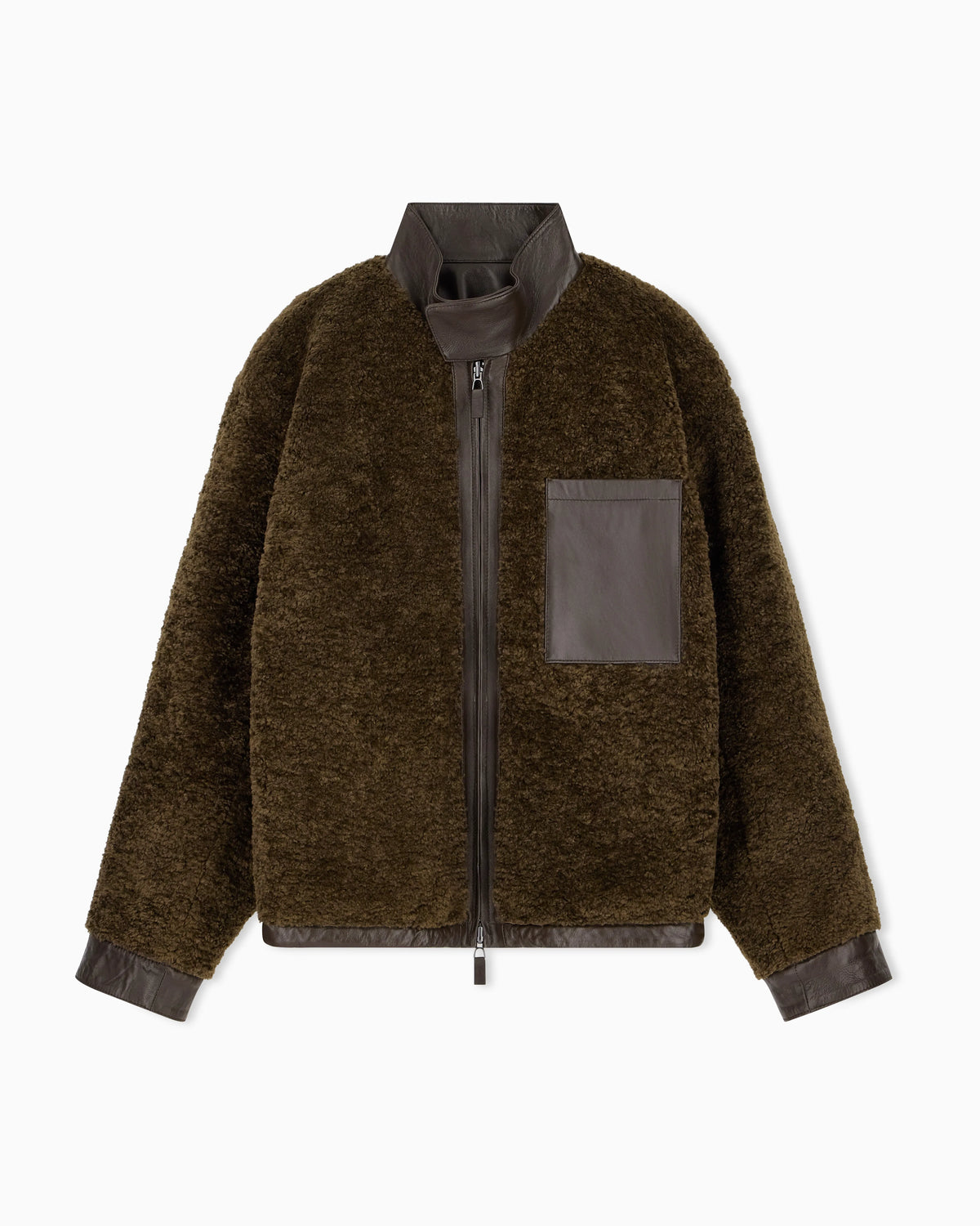 Reversible blouson jacket in nappa leather and faux fur