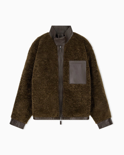 Reversible blouson jacket in nappa leather and faux fur