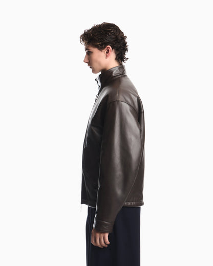 Reversible blouson jacket in nappa leather and faux fur