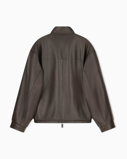 Reversible blouson jacket in nappa leather and faux fur