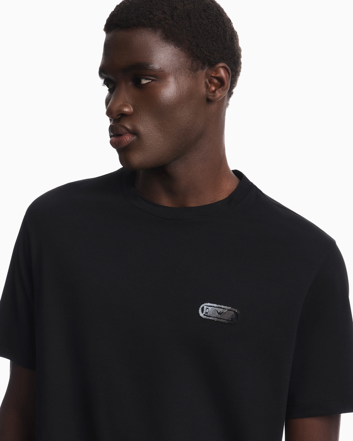 Jersey T-shirt with raised soft-touch logo