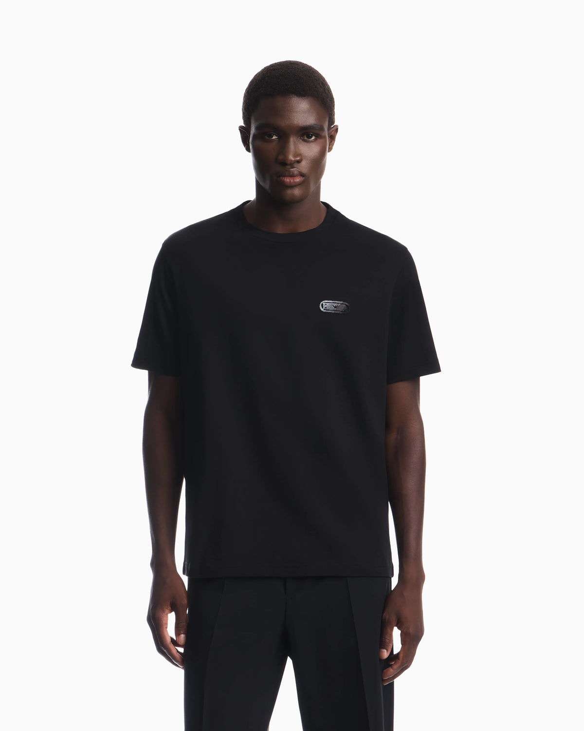 Jersey T-shirt with raised soft-touch logo