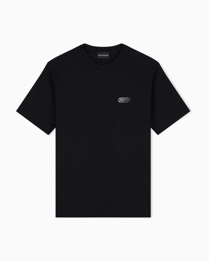 Jersey T-shirt with raised soft-touch logo