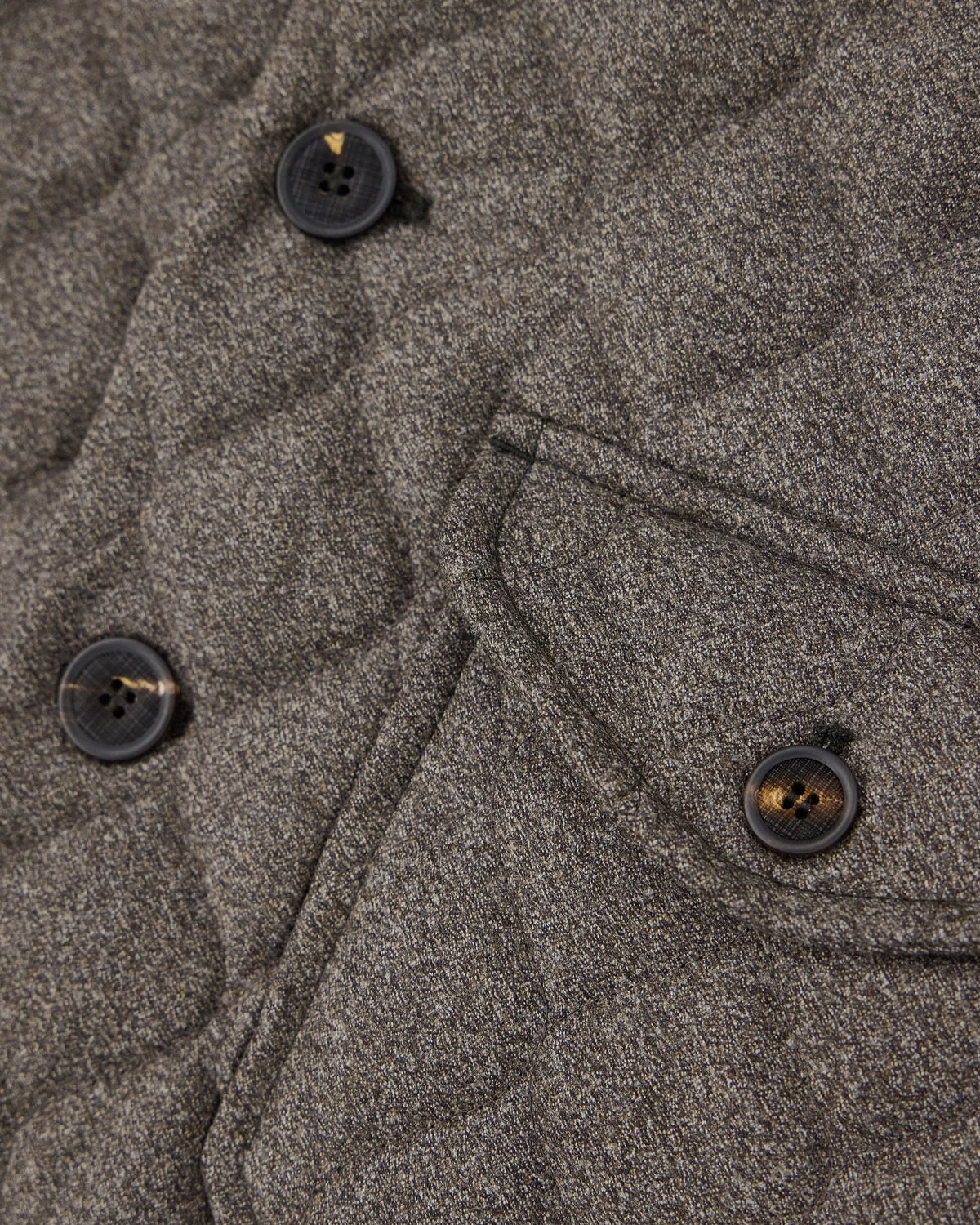 Blouson jacket in quilted virgin wool with stand up collar