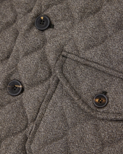 Blouson jacket in quilted virgin wool with stand up collar