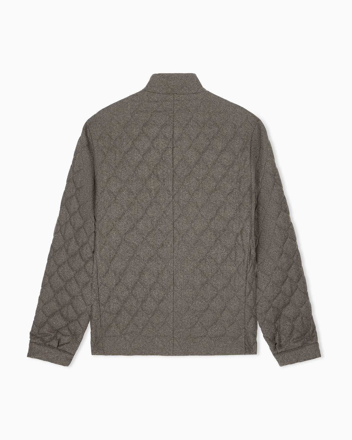 Blouson jacket in quilted virgin wool with stand up collar