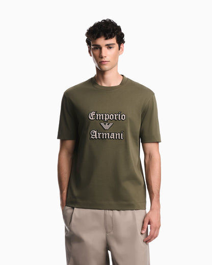 Heavy jersey T-shirt with soft embossed logo