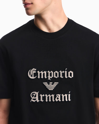 Heavy jersey T-shirt with soft embossed logo