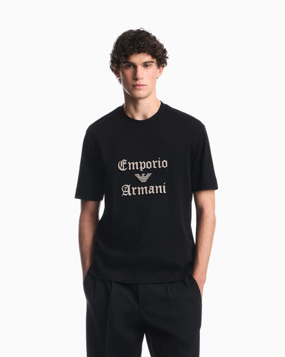 Heavy jersey T-shirt with soft embossed logo