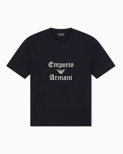 Heavy jersey T-shirt with soft embossed logo