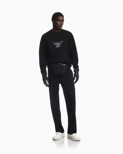 Double jersey sweatshirt with logo