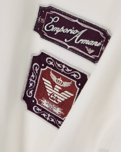 Heavy jersey T-shirt with embroidered logo patch