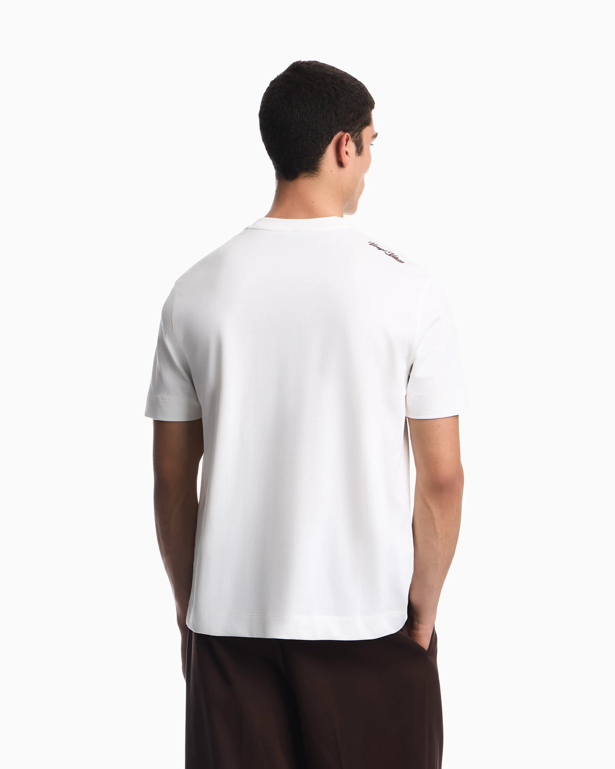 Heavy jersey T-shirt with embroidered logo patch