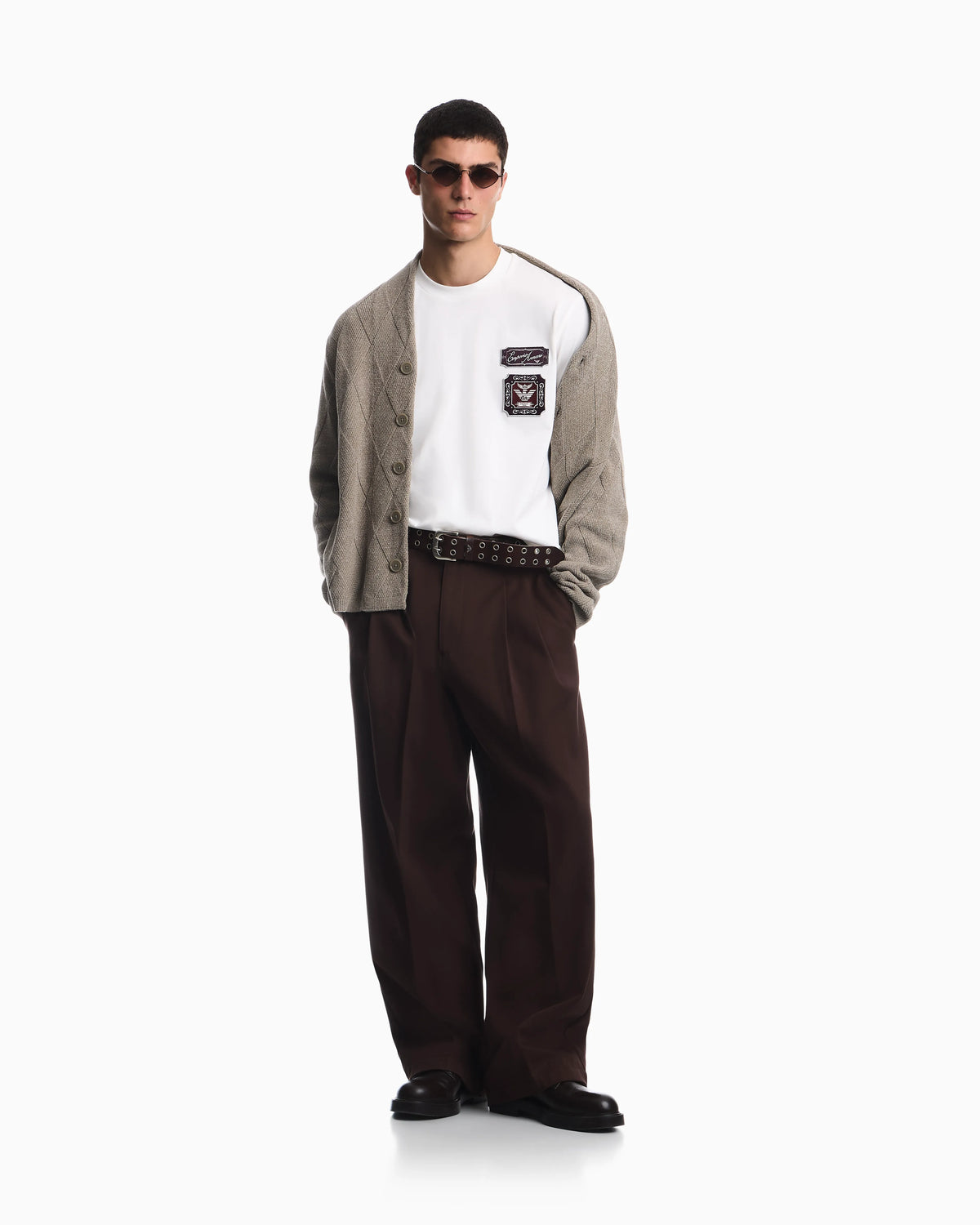 Heavy jersey T-shirt with embroidered logo patch