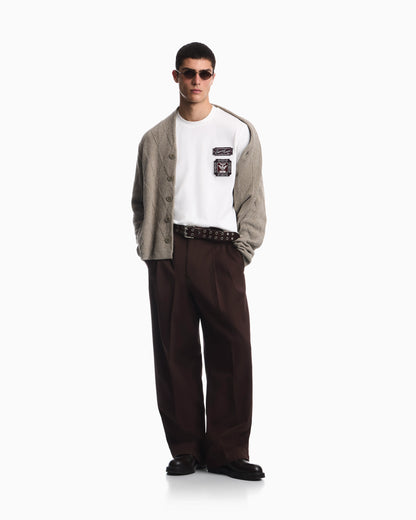 Heavy jersey T-shirt with embroidered logo patch
