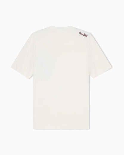 Heavy jersey T-shirt with embroidered logo patch