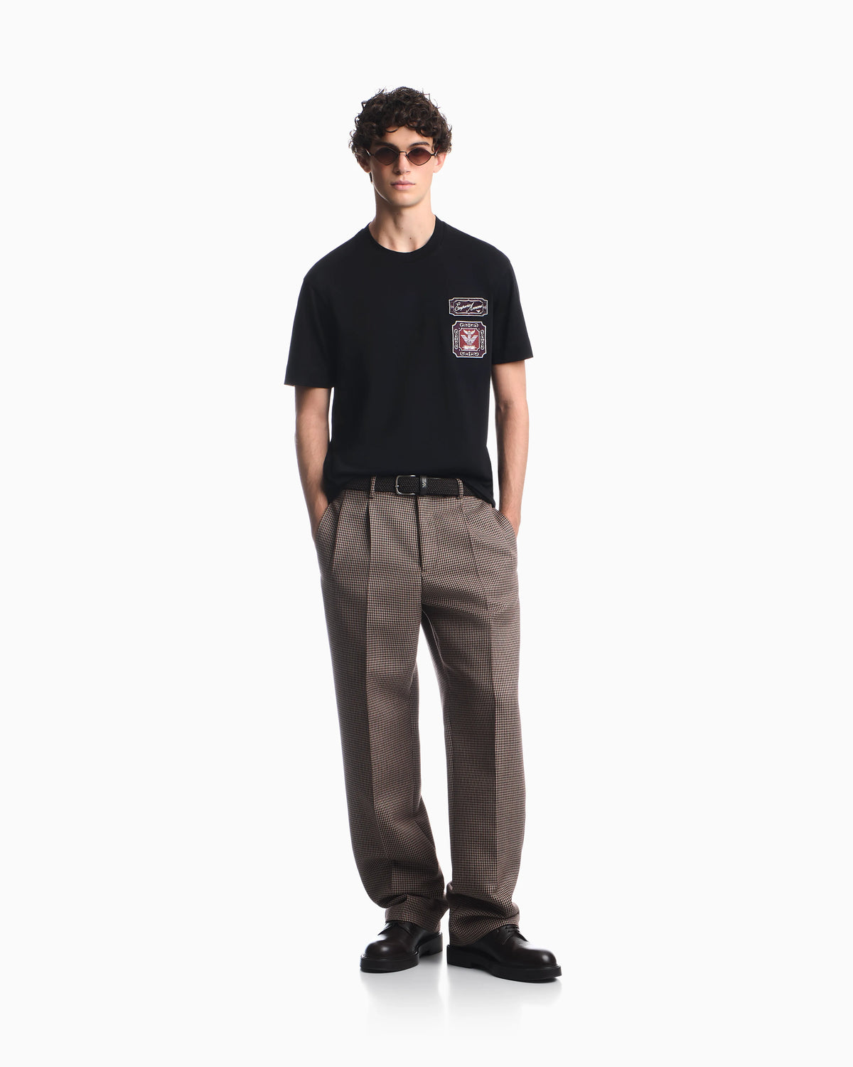 Heavy jersey T-shirt with embroidered logo patch