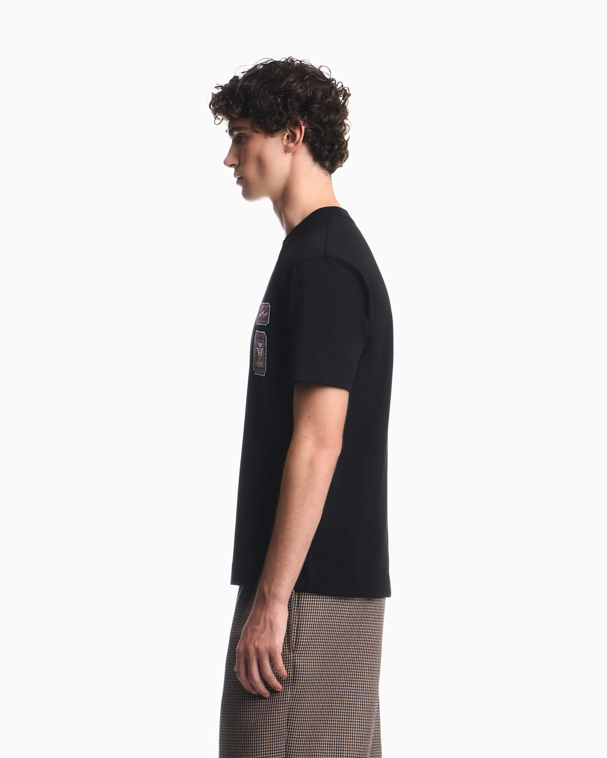 Heavy jersey T-shirt with embroidered logo patch