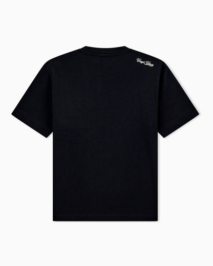 Heavy jersey T-shirt with embroidered logo patch