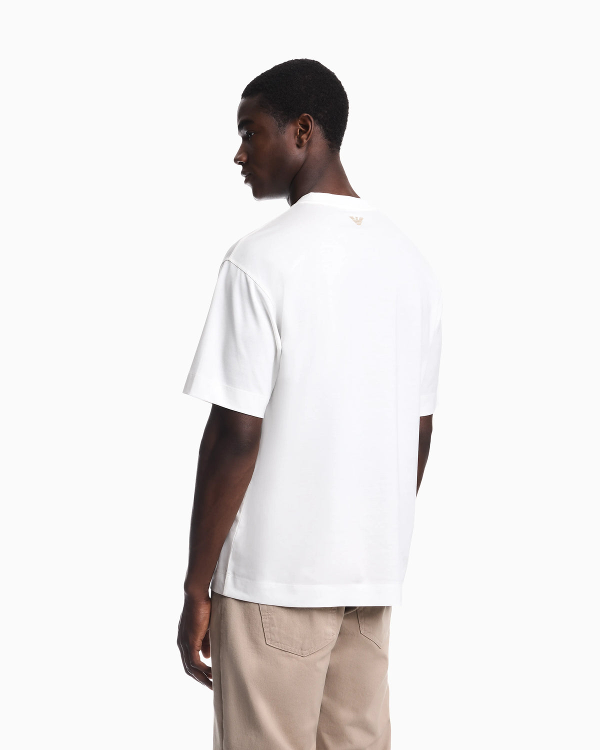 T-shirt in lyocell blend jersey with chain stitch logo
