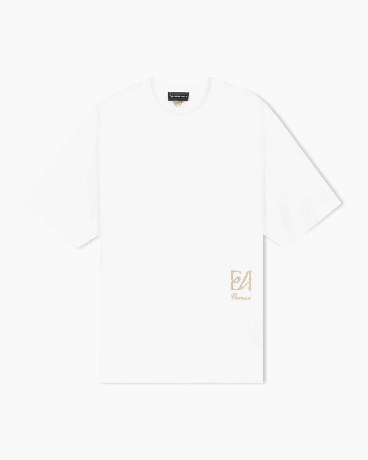 T-shirt in lyocell blend jersey with chain stitch logo