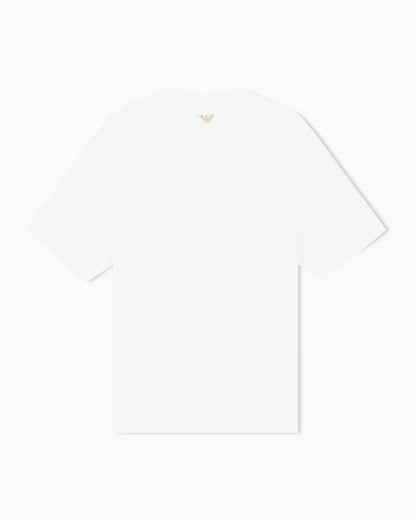 T-shirt in lyocell blend jersey with chain stitch logo