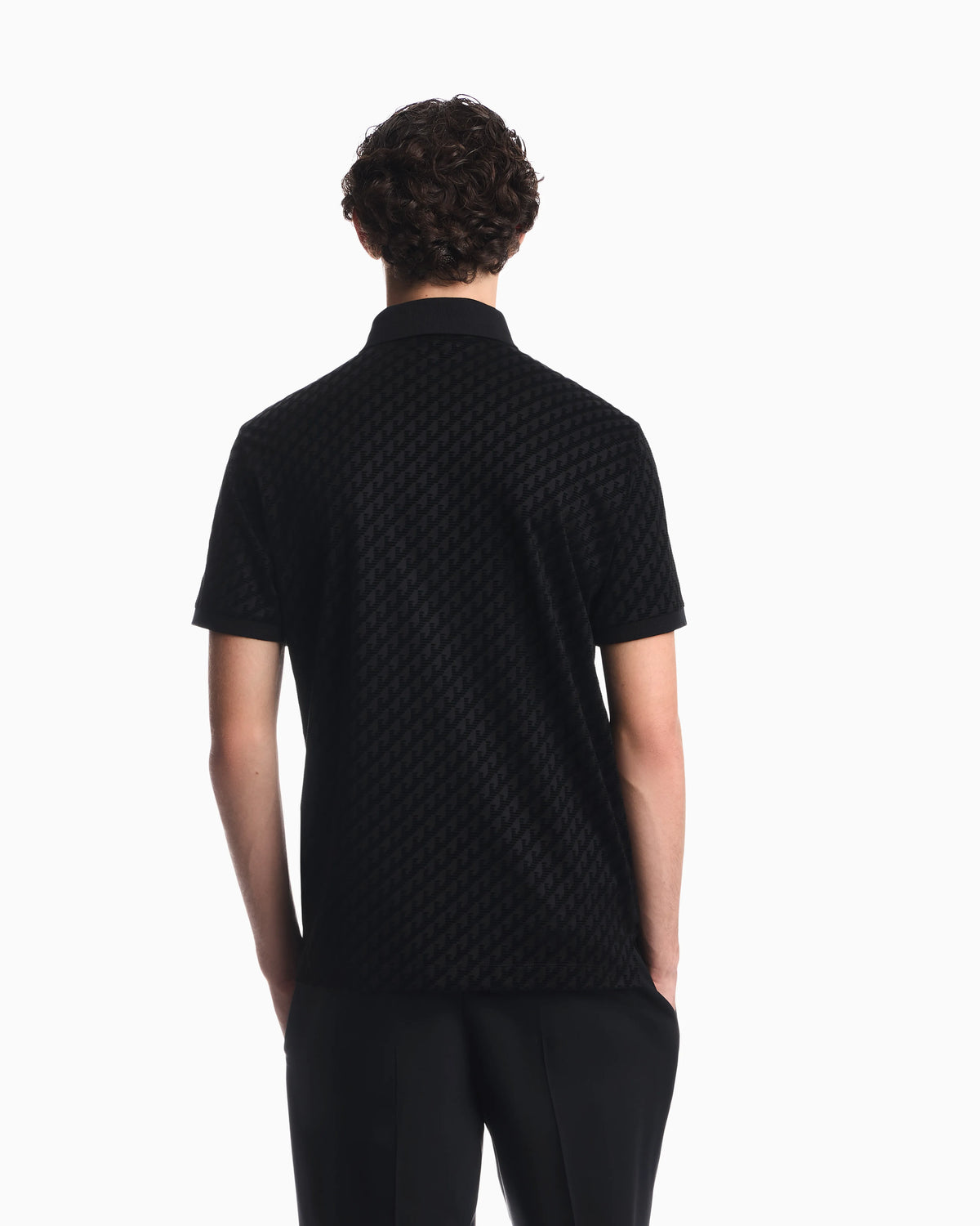 Polo shirt in lyocell blend with all-over logo
