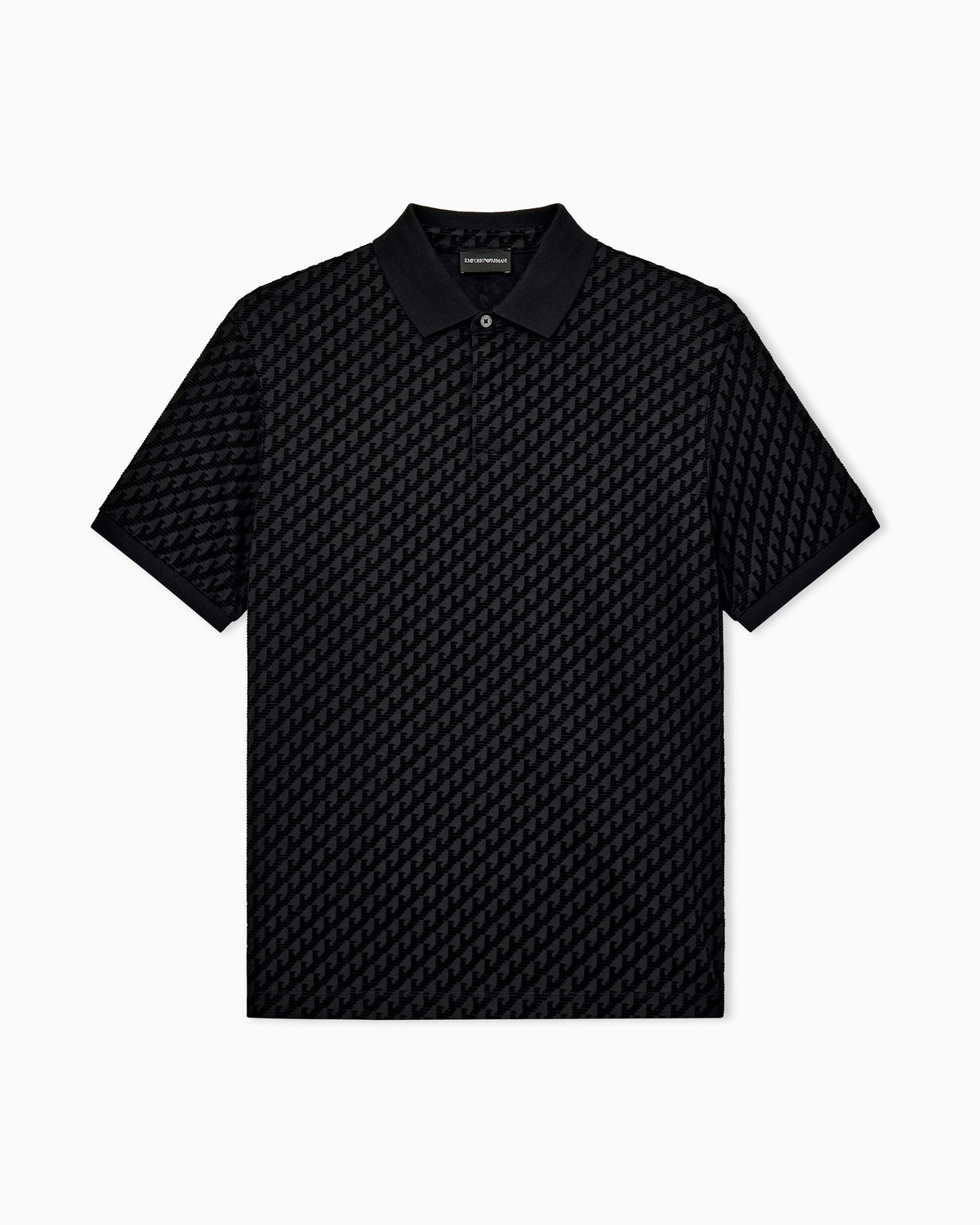 Polo shirt in lyocell blend with all-over logo