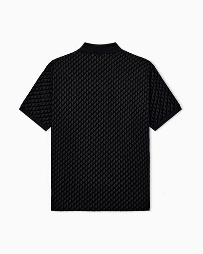 Polo shirt in lyocell blend with all-over logo