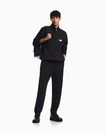 Modal fleece jogger trousers with ribbed cuffs