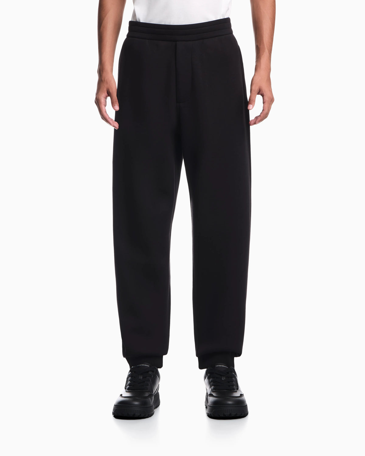 Modal fleece jogger trousers with ribbed cuffs