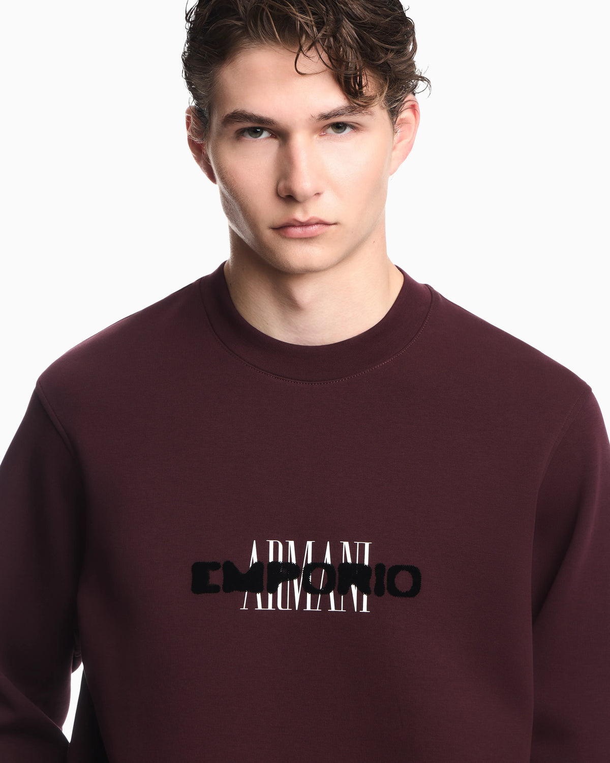 Double jersey sweatshirt with contrasting logo