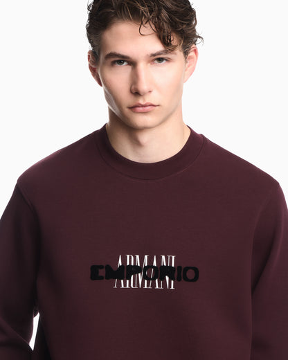 Double jersey sweatshirt with contrasting logo