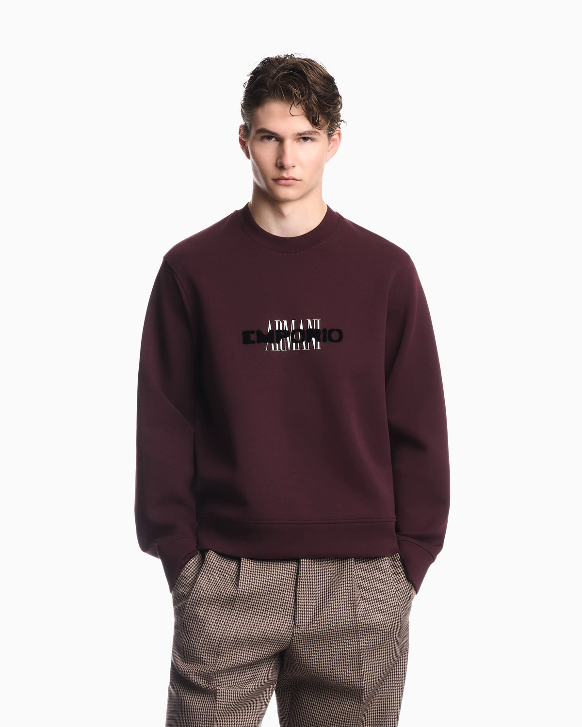 Double jersey sweatshirt with contrasting logo