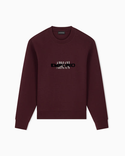 Double jersey sweatshirt with contrasting logo