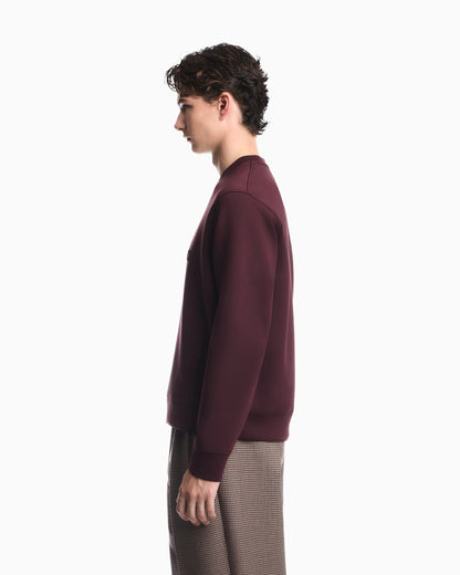 Double jersey sweatshirt with contrasting logo