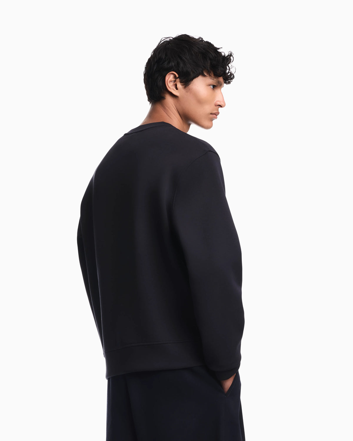 Double jersey sweatshirt with contrasting logo