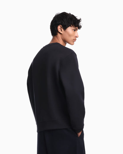 Double jersey sweatshirt with contrasting logo