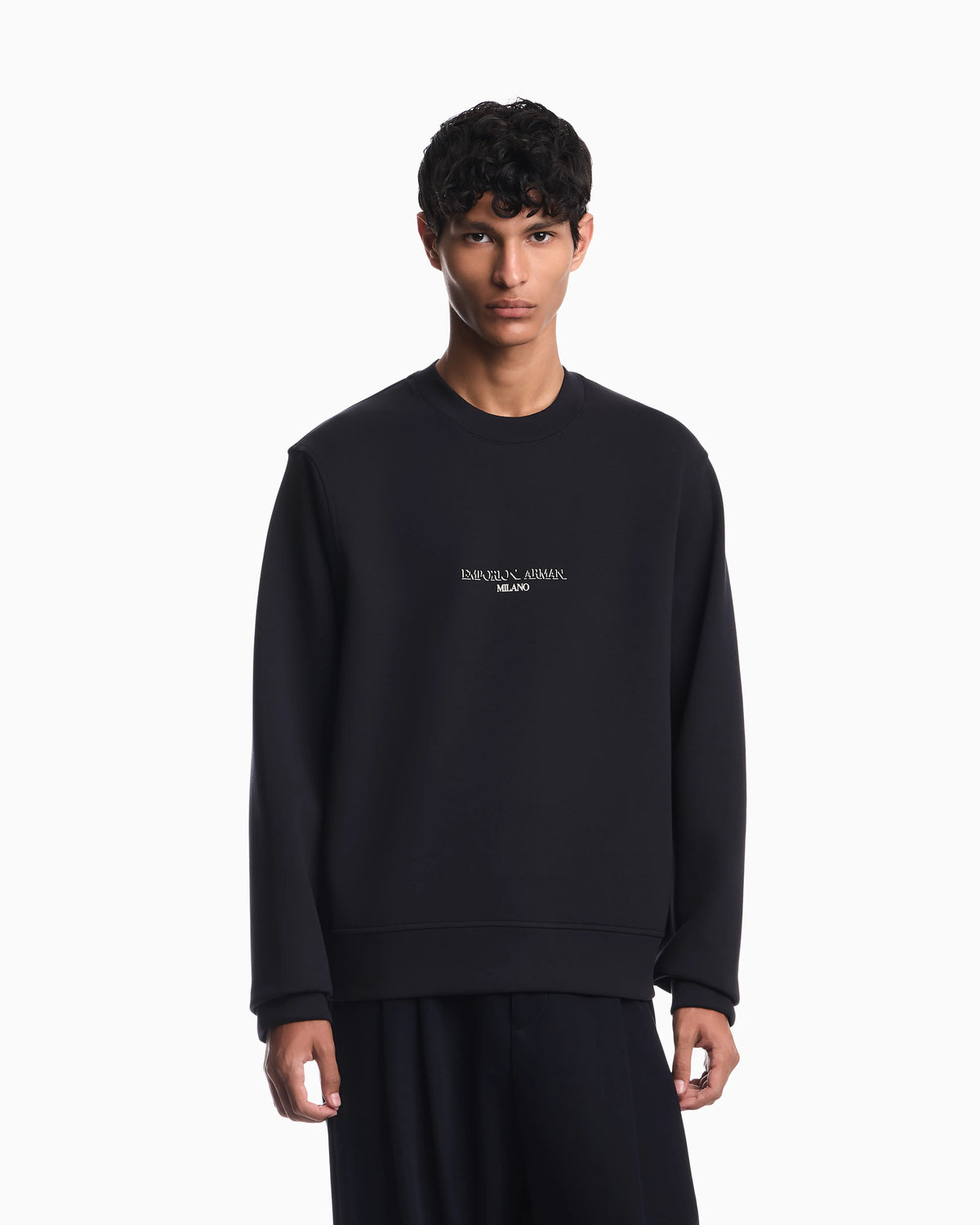 Double jersey sweatshirt with contrasting logo