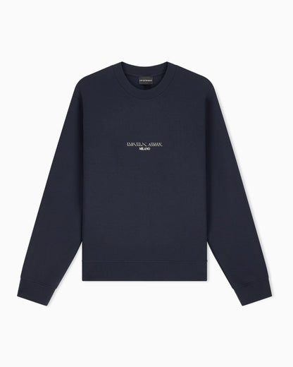 Double jersey sweatshirt with contrasting logo