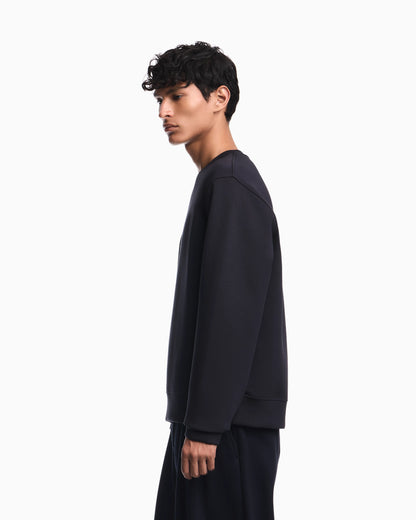 Double jersey sweatshirt with contrasting logo
