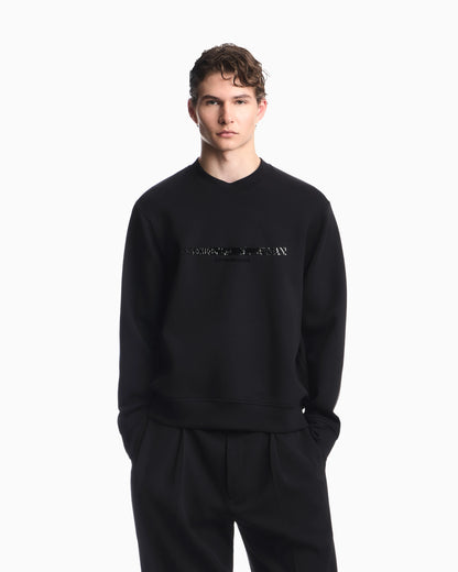 Double jersey sweatshirt with contrasting logo