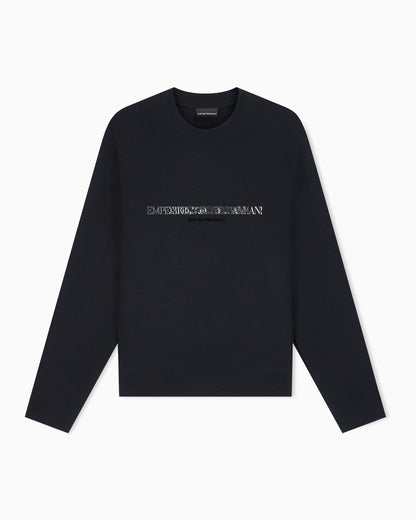 Double jersey sweatshirt with contrasting logo