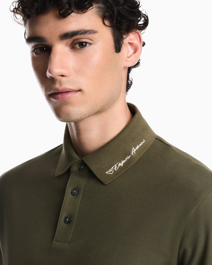 Piqué polo with embroidered logo