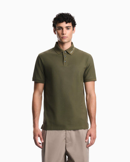 Piqué polo with embroidered logo