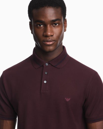 Piqué polo with embroidered logo